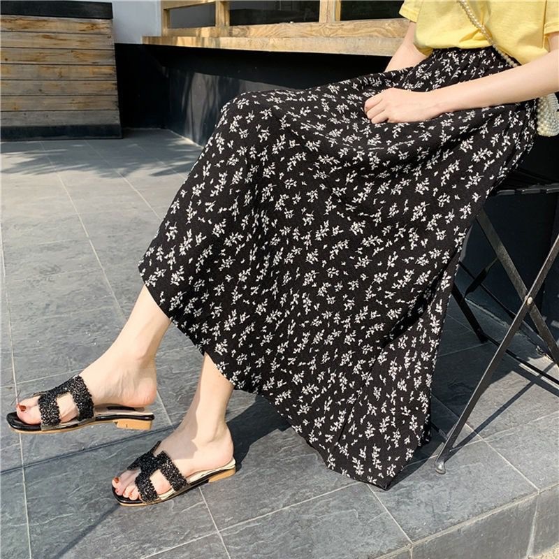 ROK PANJANG KOREAN MOTIF BUNGA / ROK SPAN PANJANG MOTIF BUNGA skirt