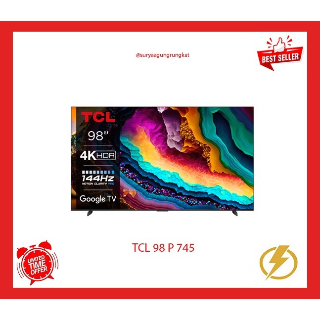 DIGITAL QLED TV TCL 98 INCH GOOGLE TV - 98 P 745