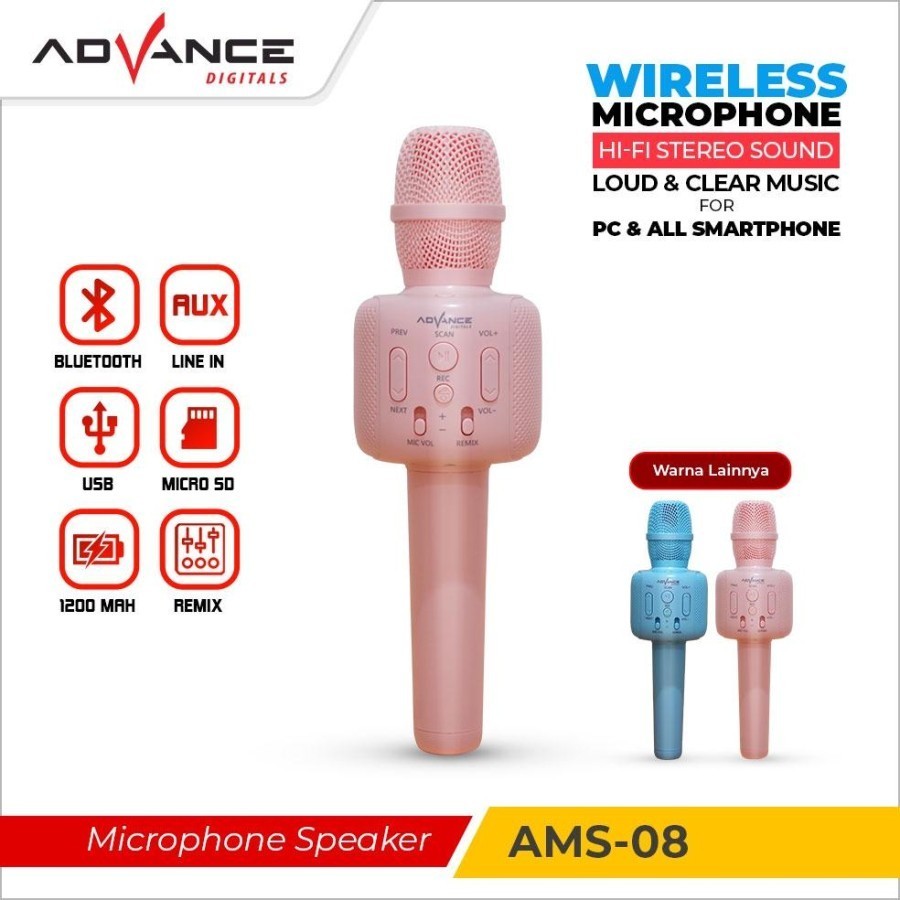 Mic Speaker Bluetooth Karaoke Portable Deep Bass Advance