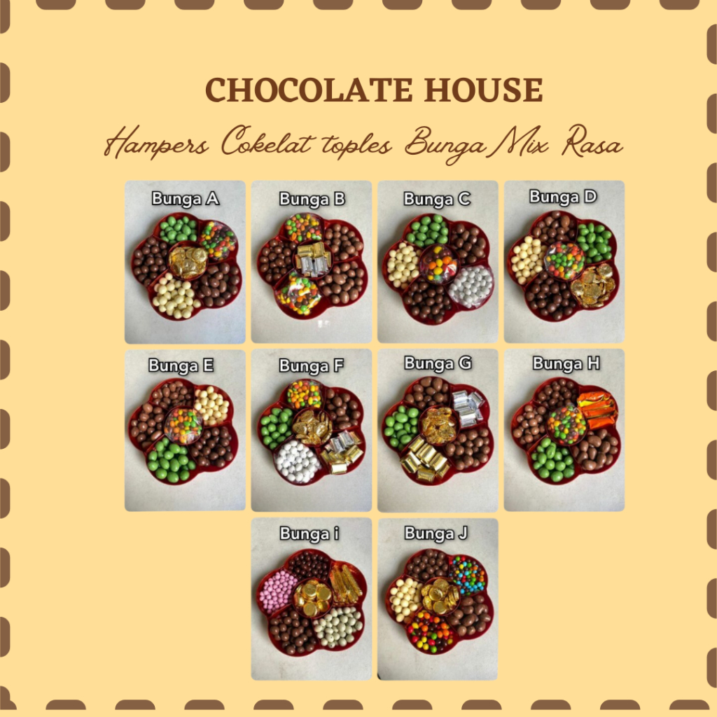 

Hampers Coklat Lebaran Toples Bunga Mix Rasa | Silverqueen | Chacha | Treasures | Delfi | Chicchoc | Lagie