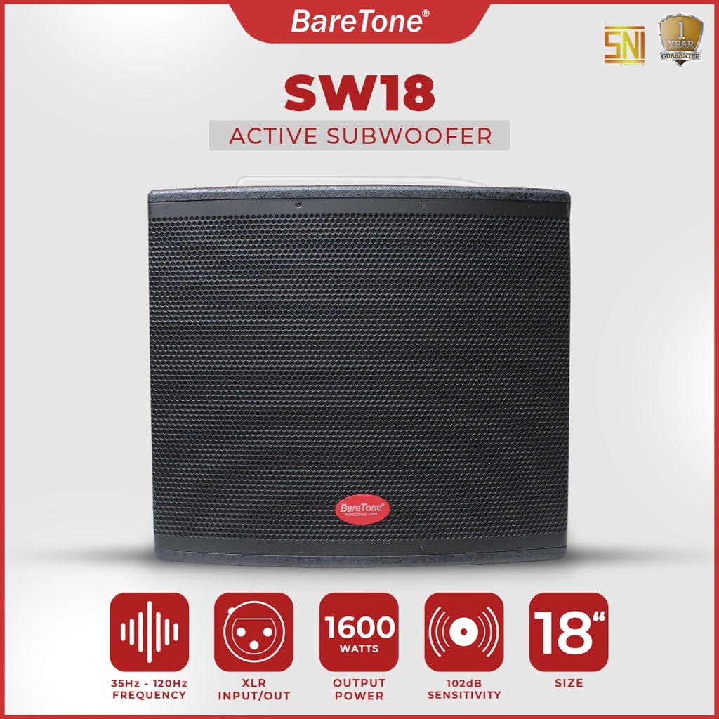 BareTone Speaker Subwoofer SW18 - 18 Inch
