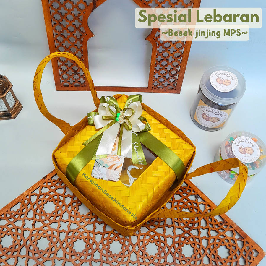 

SPESIAL BOX HAMPERS LEBARAN IDUL FITRI 2025 FREE TAG Besek Jinjing Warna Mika Pita Spesial Parsel murah toples kue kering