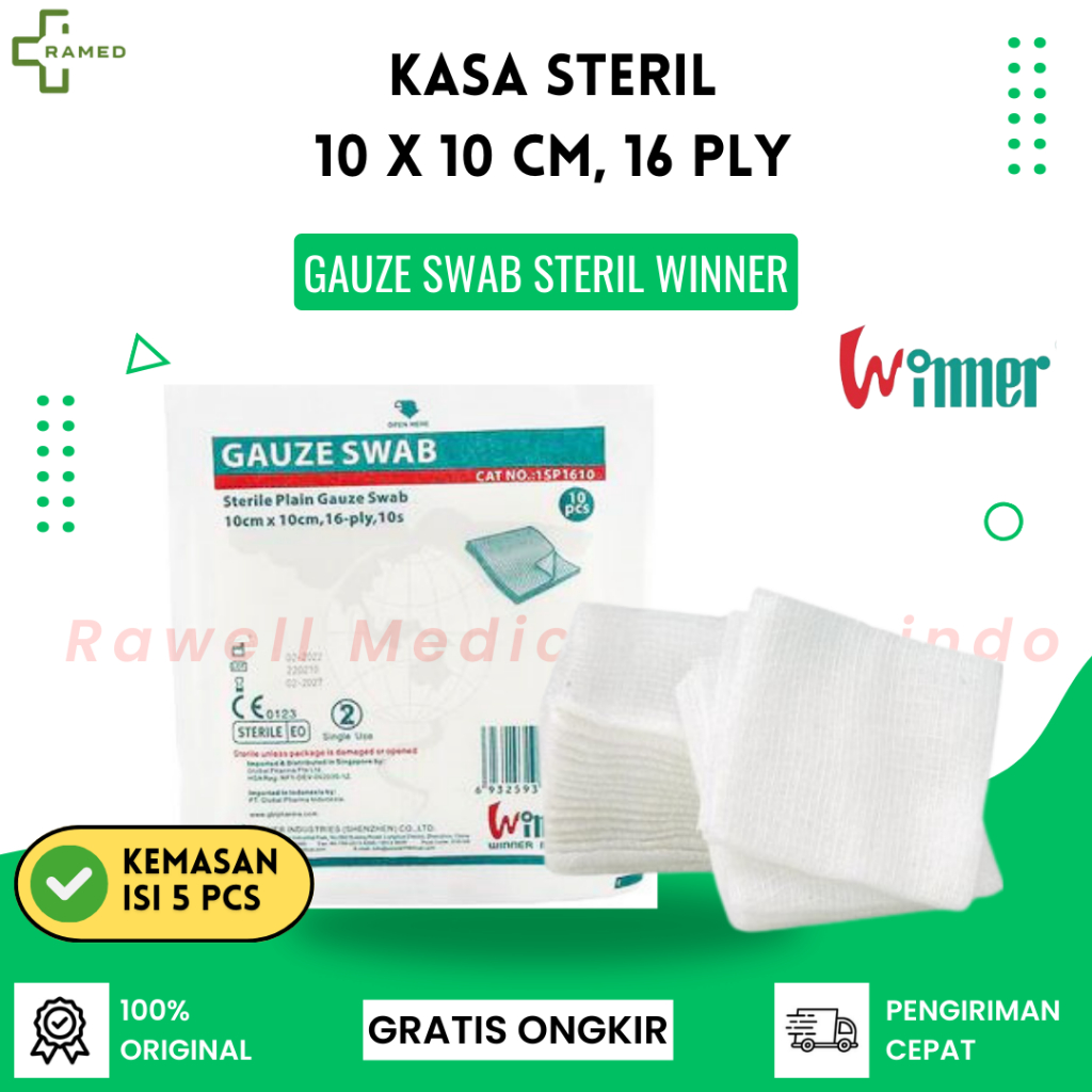 Gauze Swab Winner 10 x 10 cm 16ply / Kasa Steril / Kasa Lipat Steril