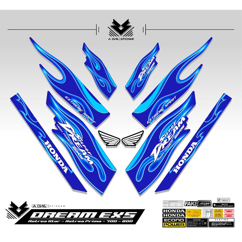 STRIPING HONDA ASTREA PRIMA MOTIF API DREAM EX5 TRIBAL FIRE MOTIF 1 / DREAM EX5 / HONDA EX5 / STICKE