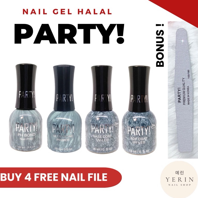 ART A5H BUY 4 FREE NAIL FILE 1 ORIGINAL Party Nail Gel HALAL  BASE COAT  TOP COAT  PRIMER  PH BOND  