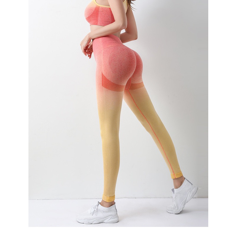Ay00 Louisa Sport Set Ombre Sport Bra + Legging Booty Crunch / Setelan Sport Bra + Celana Legging