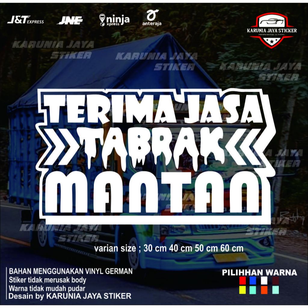 cutting stiker terima jasa tabrak mantan stiker kaca mobil truck pick up terbaru