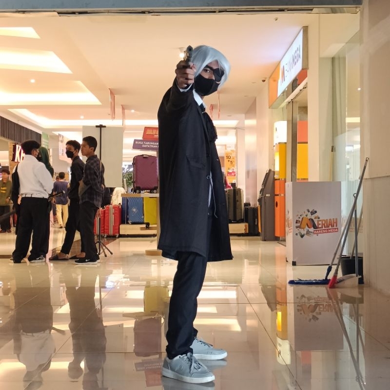 Jas blazer jubah panjang pria/long coat/katun flecee jaket jubah pria cosplay