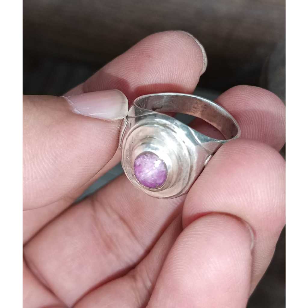 Natural Ruby Star Minion Ring Perak 925 HM