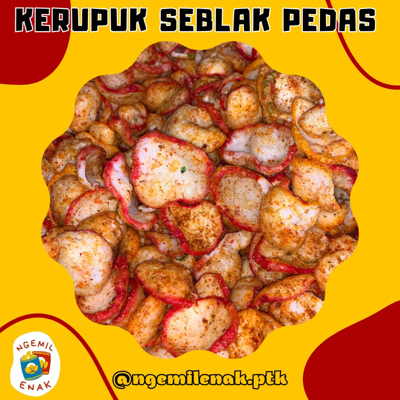 

KERUPUK SEBLAK PEDAS 500GRAM / Kerupuk seblak pedas 500gr