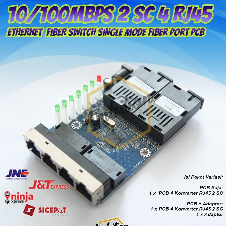 TREND Konverter Ethernet Switch 4 Rj45 2 SC Fiber 1  1M PCBA Fiber Optik