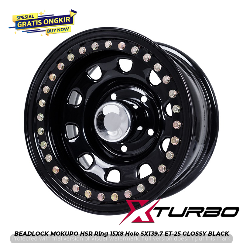 VELG MOBIL KATANA JIMMY RING 15 BEADLOCK MOKUPO HSR GLOSSY BLACK