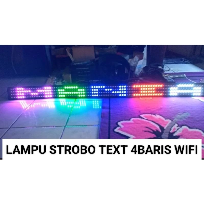 Lampu StroboKaca Text 4Baris WiFi 12/24V Mobil Pickup Truk & Bus