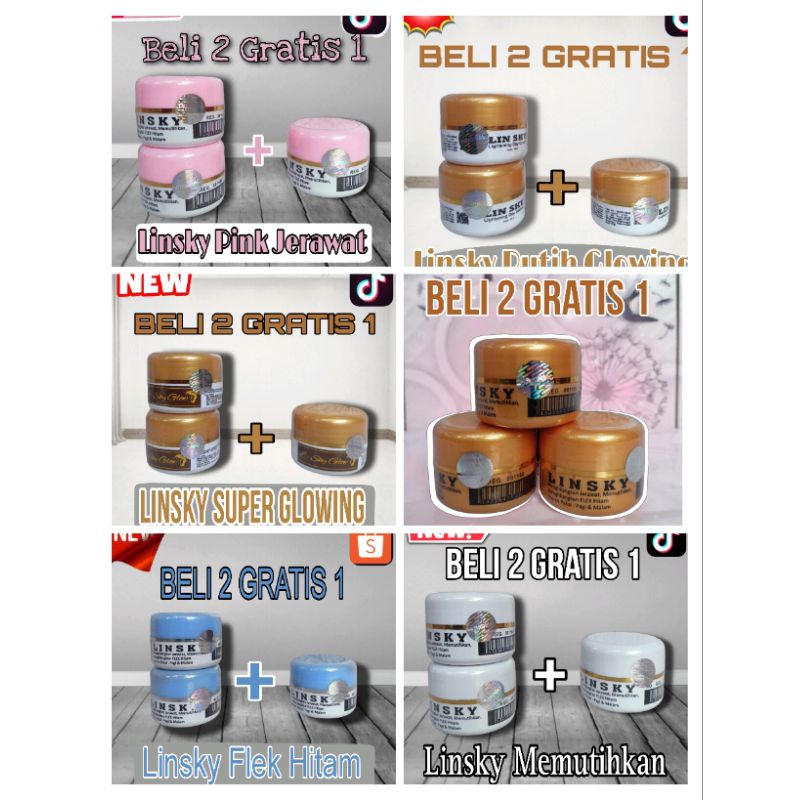Murah Grosir 1pak(6pcs) cream LinSky memutihkan original jerawat flek hitam