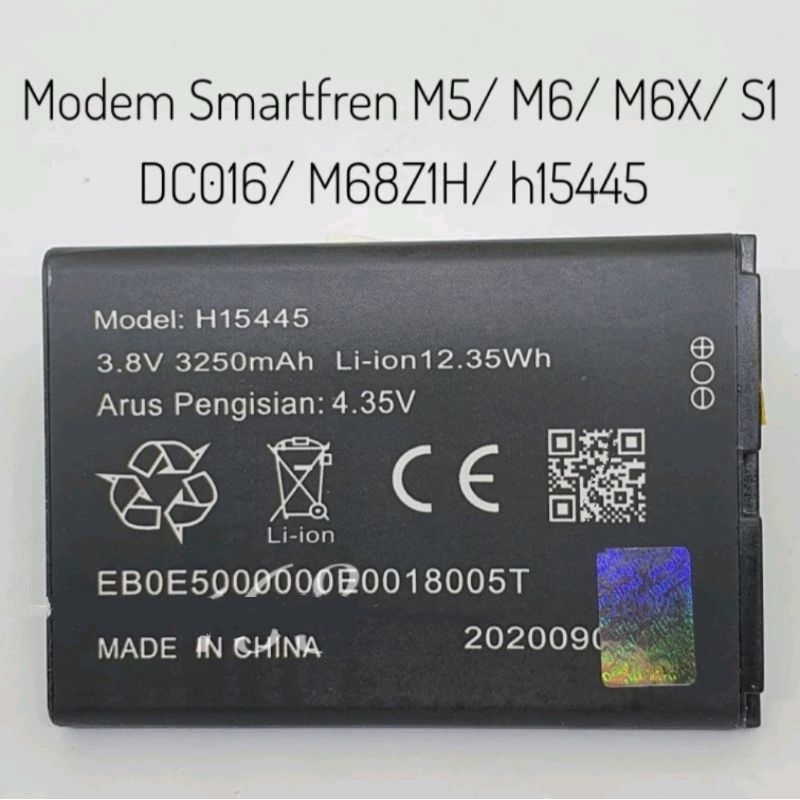 Baterai MODEM Mifi 4G Smartfren Andromax M5 / M6 / 6X / S1 DC68Z1H / M6321H H15445 original BATTERY 