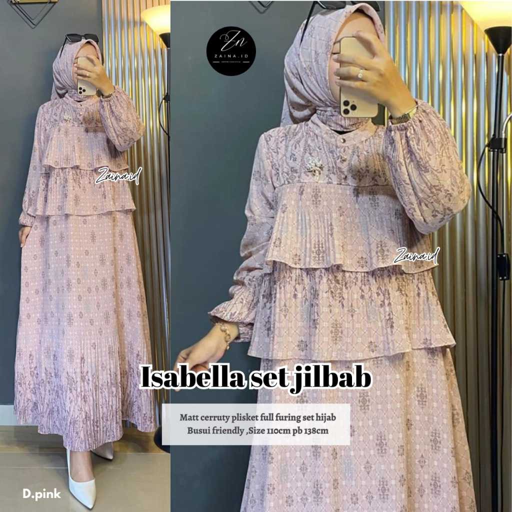 Issabella Dress//Salsa Dress Set Jilbab By Zaina.id