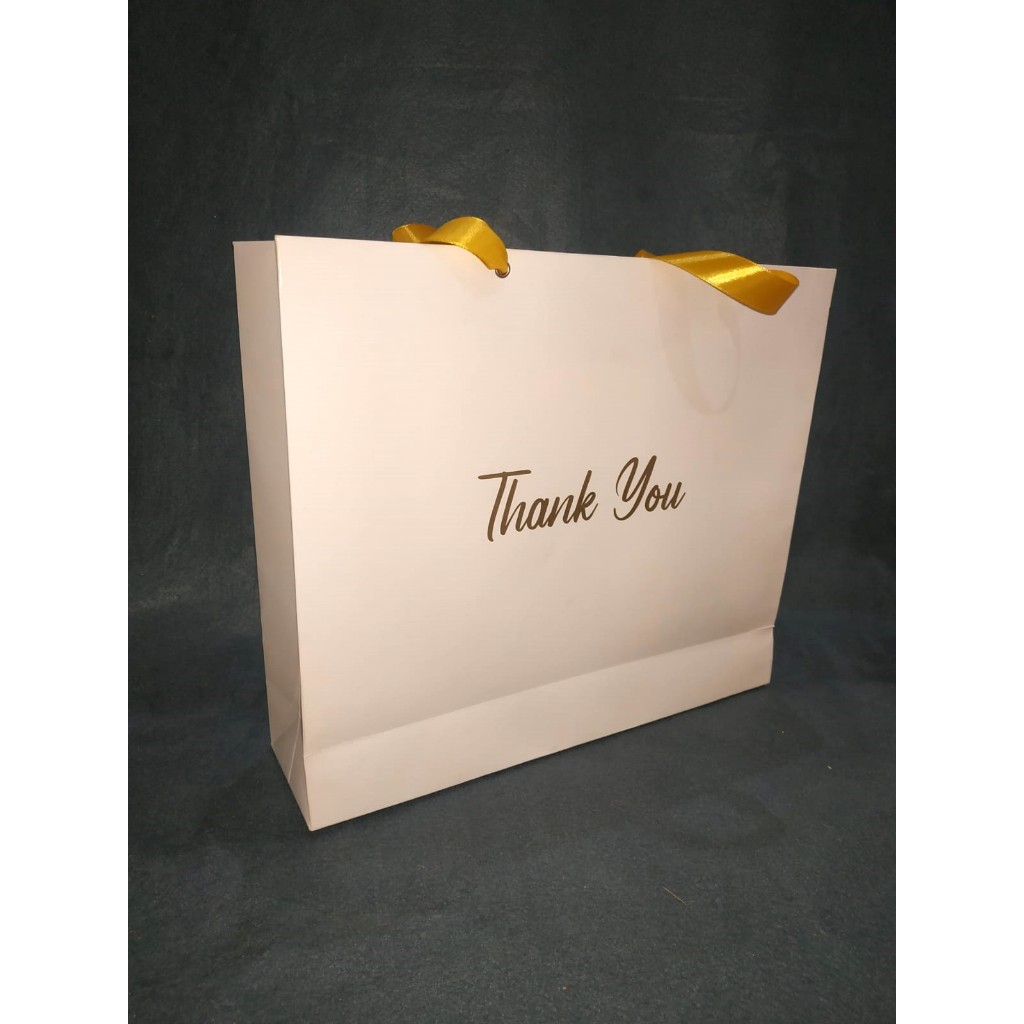 

Paper Bag Thank You Ukuran 35 Cm x 9 Cm x 30 Cm Bahan Ivory 250 gr