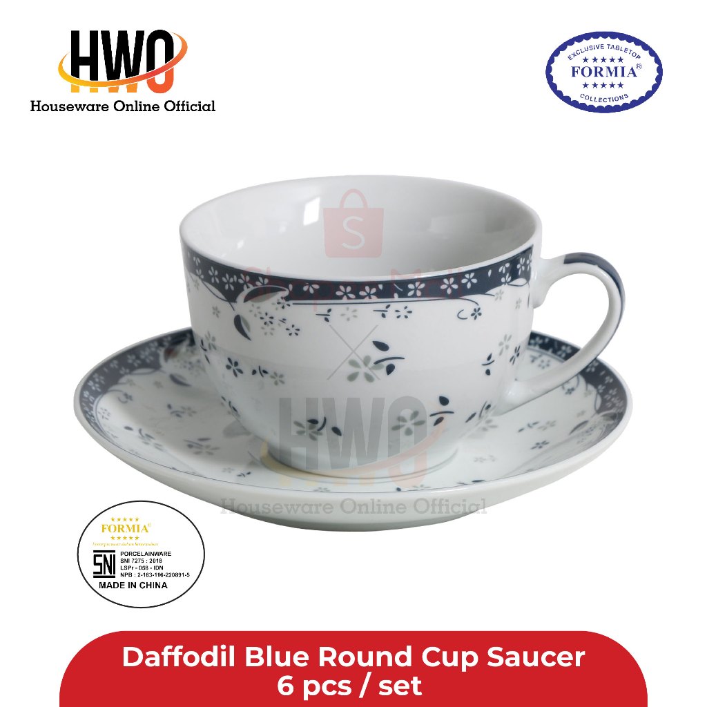 Formia Daffodil Blue Round Cup Saucer 6 pcs / set