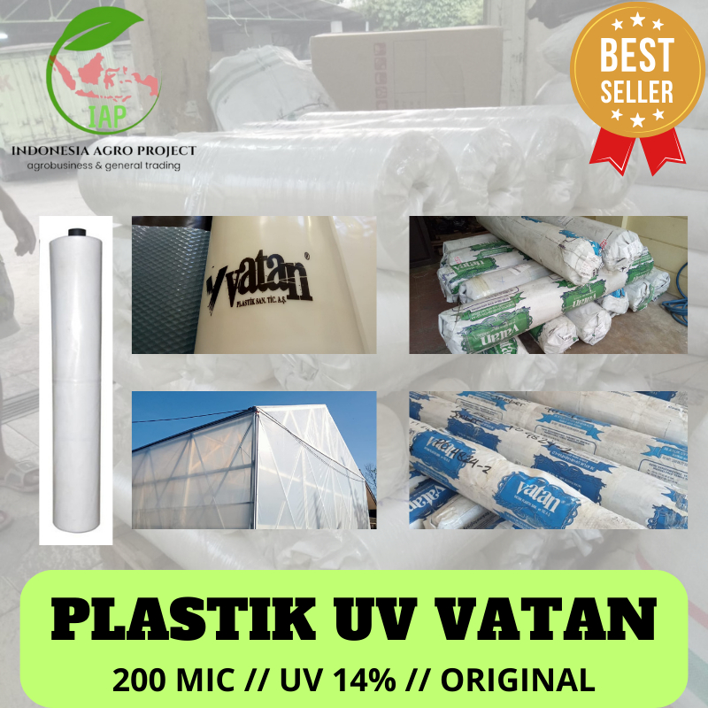 Plastik UV Vatan Original Tebal 200 Micron Lebar 4.2, 6, dan 8 Meter untuk Berbagai Kebutuhan