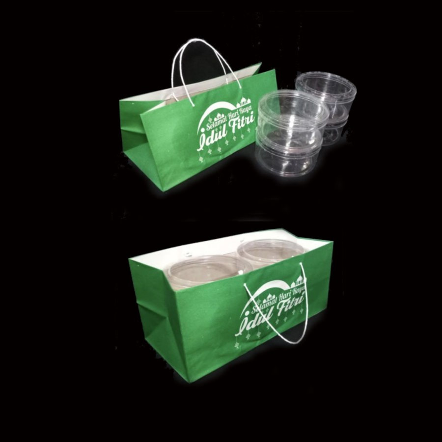 

(5 pcs) paperbag hampers lebaran tas tenteng idul fitri paper bag hampers eid mubarok paperbag toples kue kering 33x15x15 cm