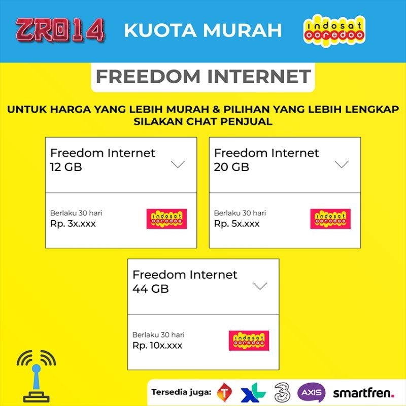 Gift Paket Data / Kuota Indosat Freedom Internet Termurah