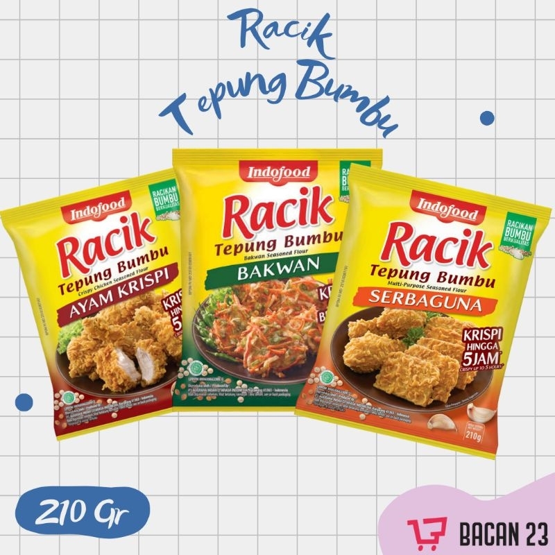 

Indofood Racik Tepung Bumbu (210gr) (Serbaguna / Ayam Krispi / Bakwan)