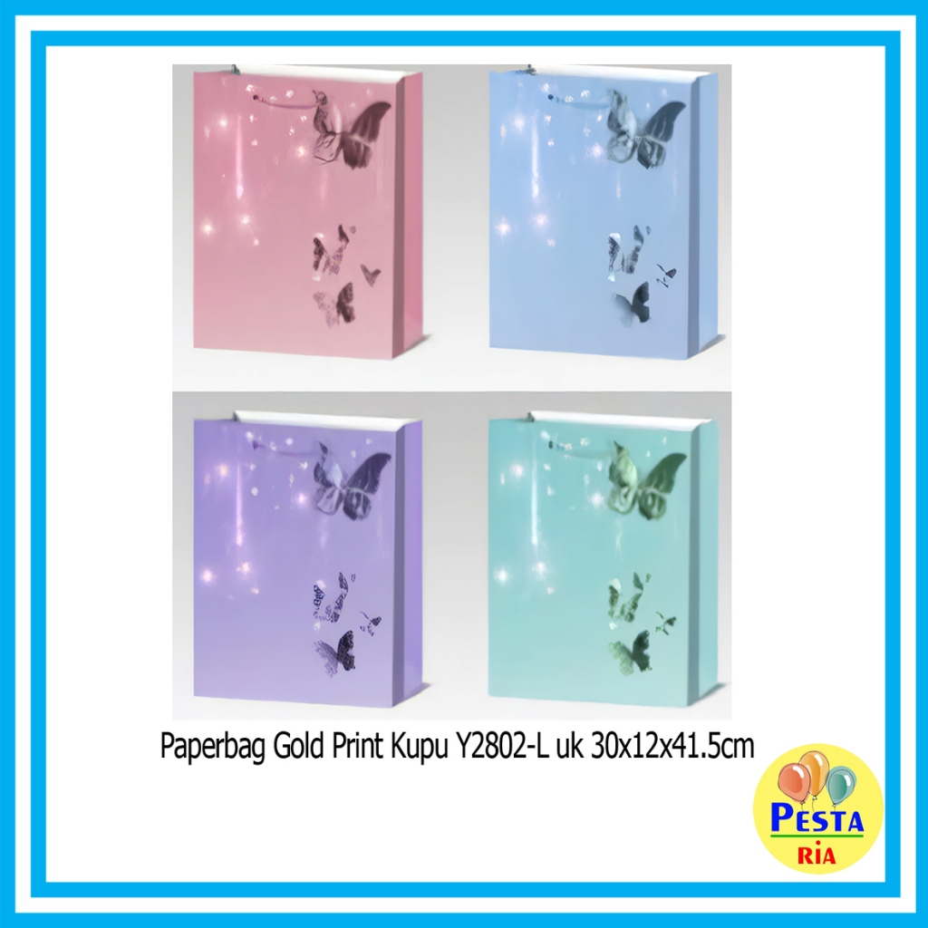 

Murah!! (1Pcs) Paperbag Gold Print, paperbag motif, paperbag ultah, tas ulangtahun