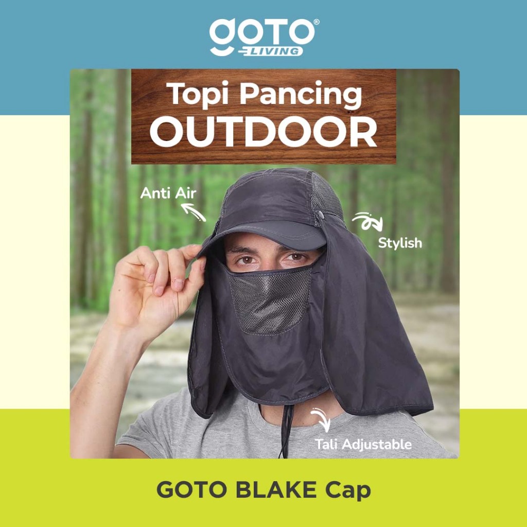 Goto Blake Cap Topi Gunung Mancing Outdoor 2 in 1 Anti Panas Debu