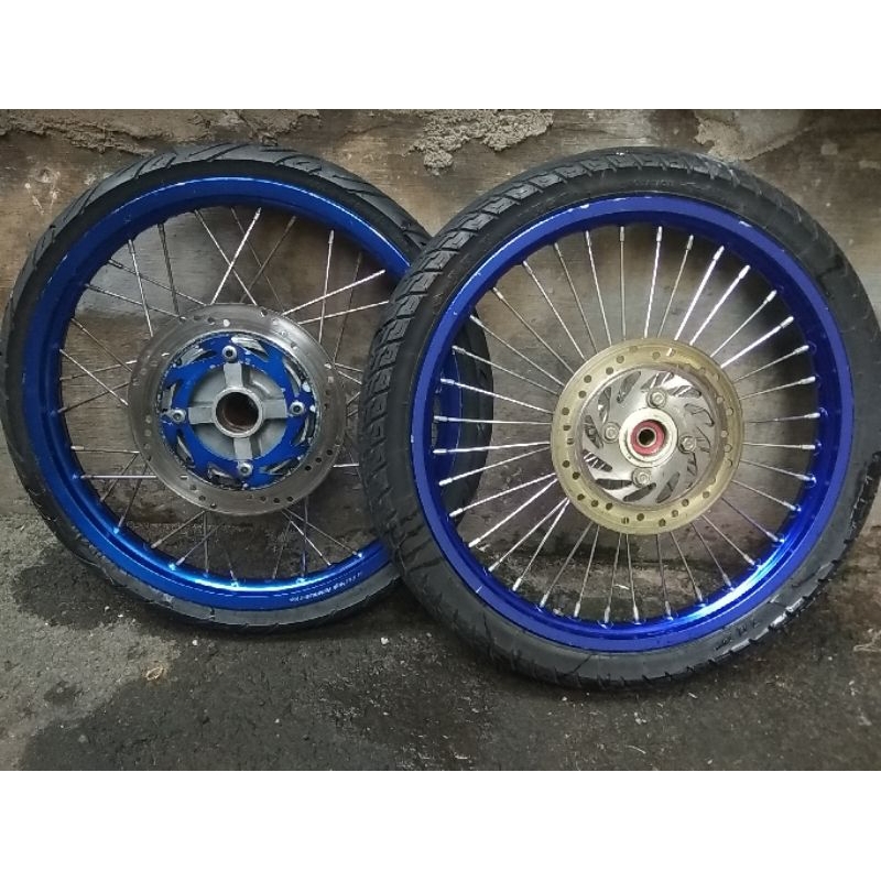 Velg ninja r ninja rr 150 pelek merk rossi jinfei kawasaki tromol depan trusty belakang variasi plus