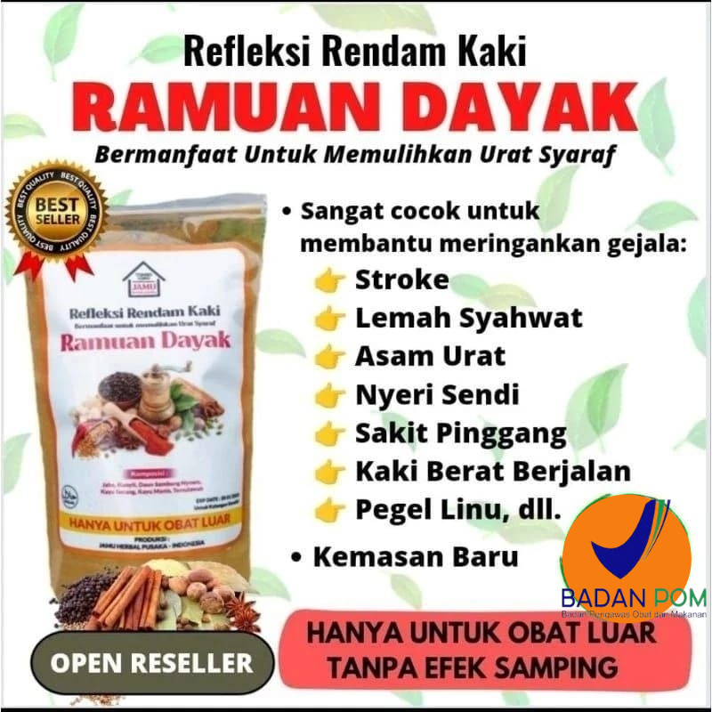 Serbuk ramuan dayak refleksi rendam kaki