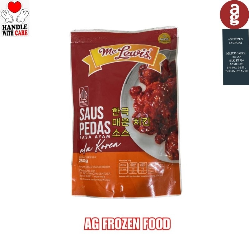 

Mc Lewis Saus Pedas Ala Korea Ayam 250 Gram