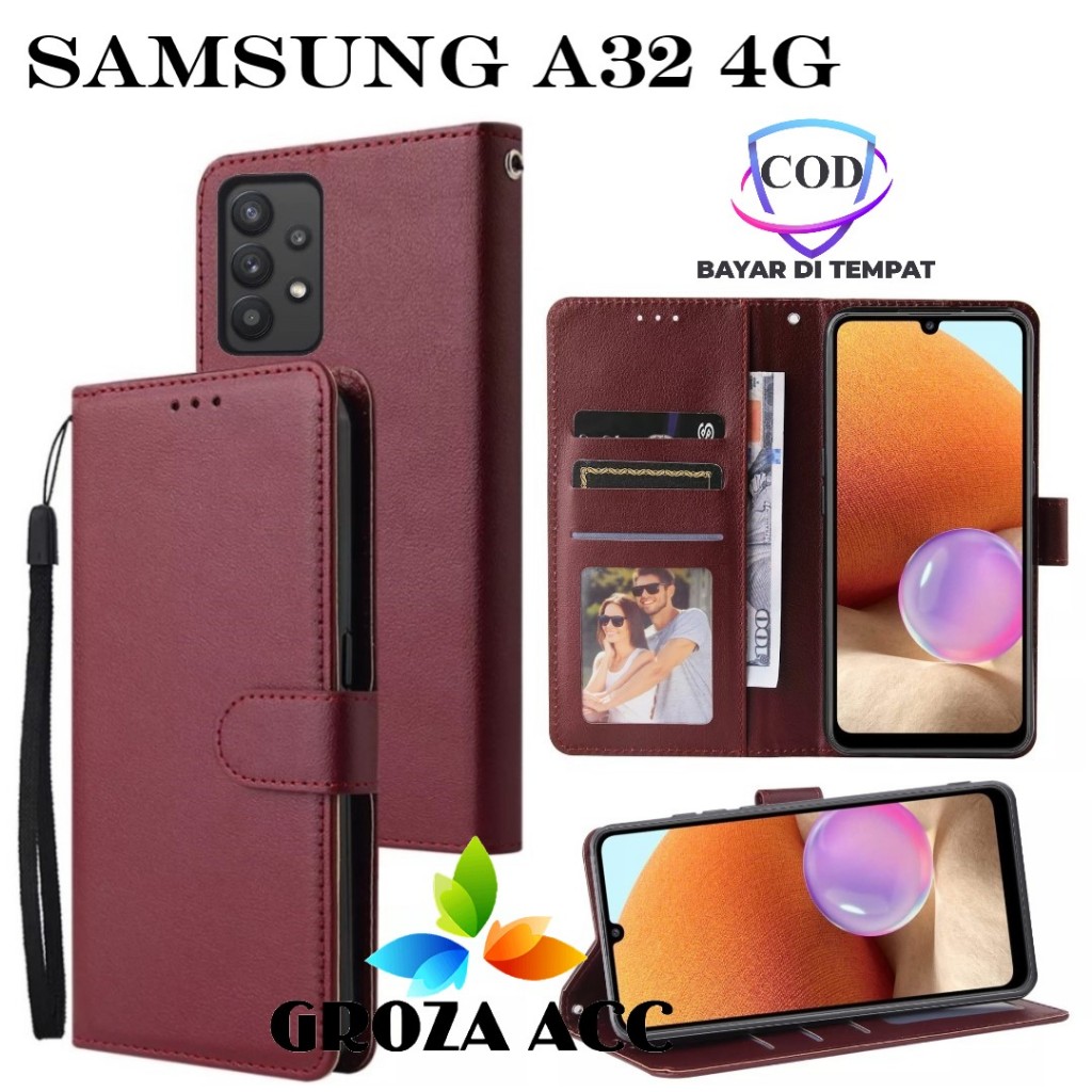 Flip Case SAMSUNG A32 4G Case Wallet Kulit Casing Dompet Case Wallet Leather Flip Case SAMSUNG A32 4