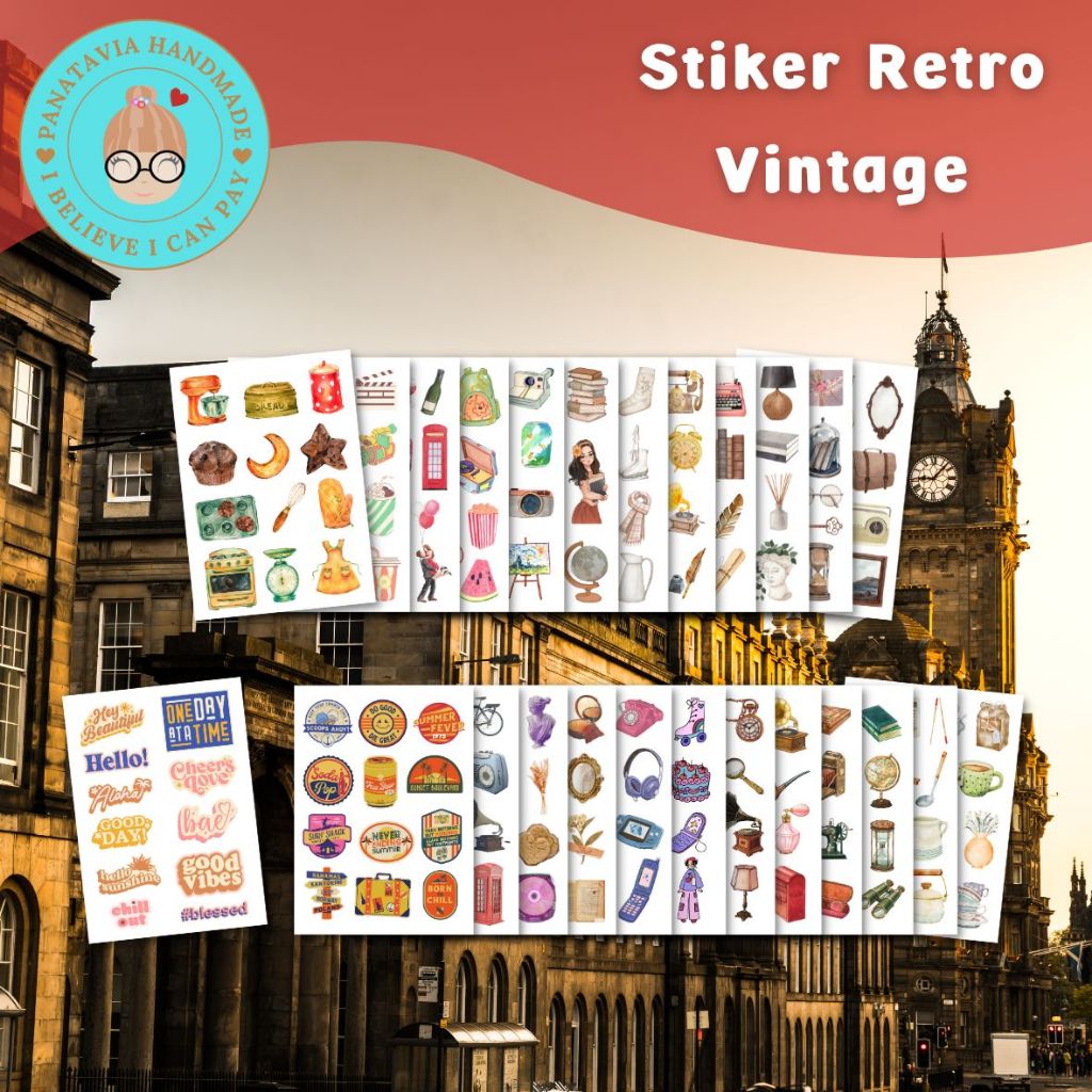 

Stiker Lucu ♡ Tema Vintage Retro | Stiker Tahan Air | Stiker tahan Cuaca | Stiker estetik | Murah