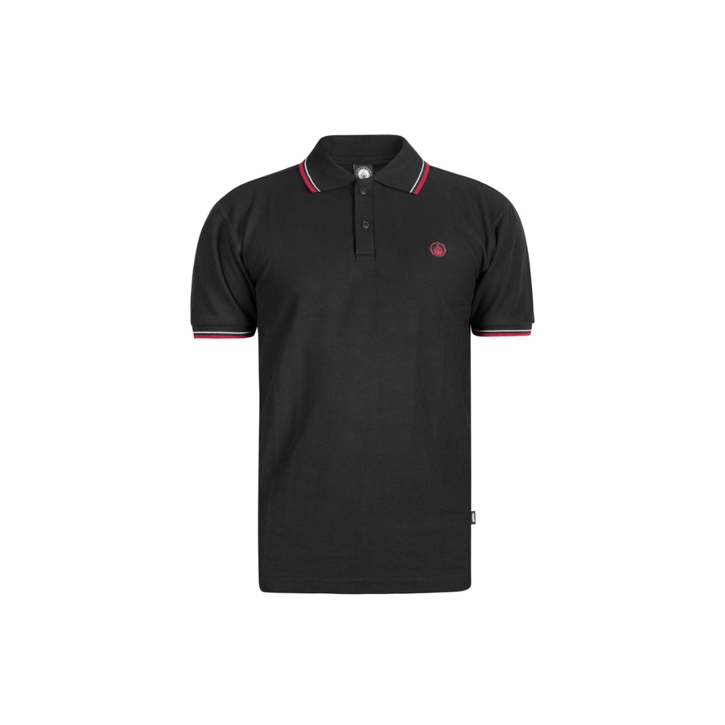 Prung Wapume Poloshirt Kaos Polo Warna Hitam List Putih Merah Kaos Kerah