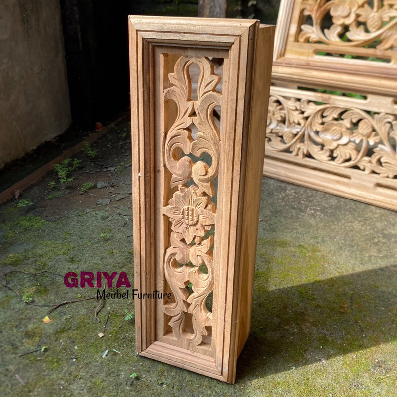 loster ukir kayu jati - ukuran 15x50