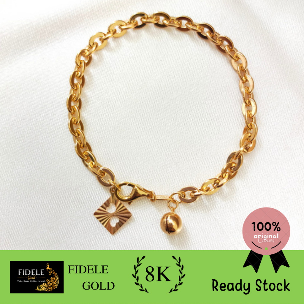 Gelang fancy wanita dewasa 4 graman emas asli 8 karat 375