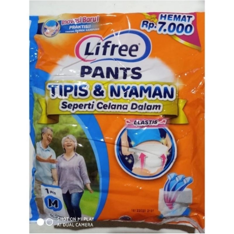 Popok Pampers Celana Dewasa L1 free (sachet) size M