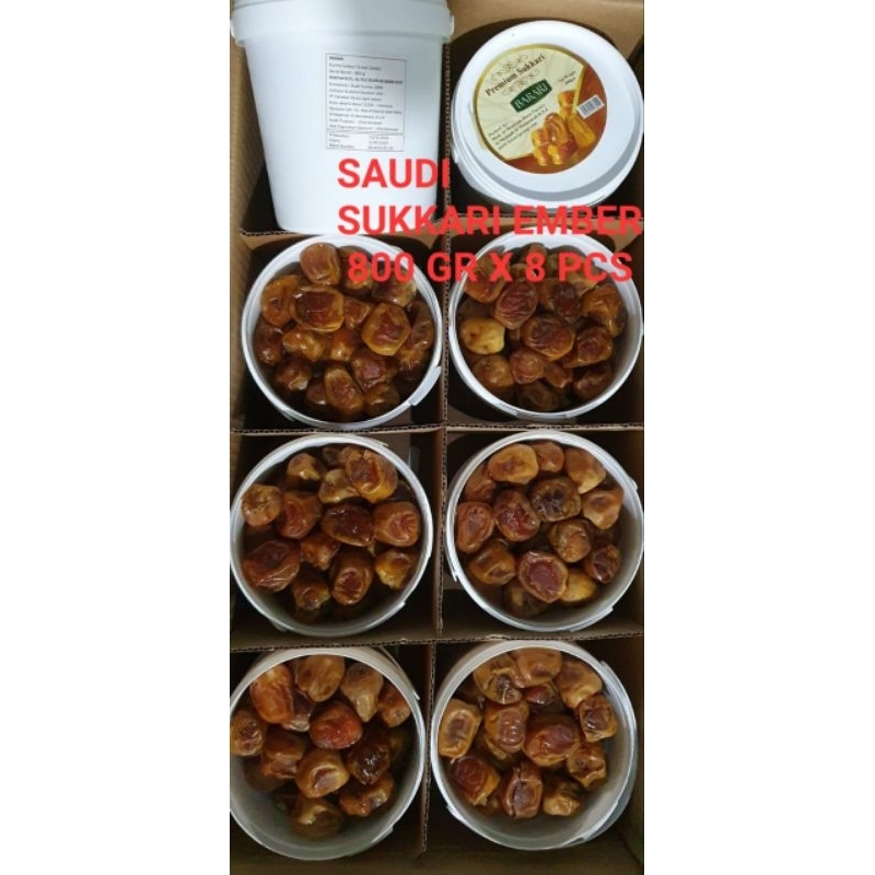 Kurma Barari Premium Sukari 800 gr (Kemasan ember)