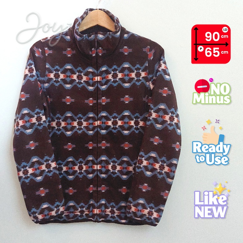 Uniql* Full Zip Bahan Fleece Navajo - L