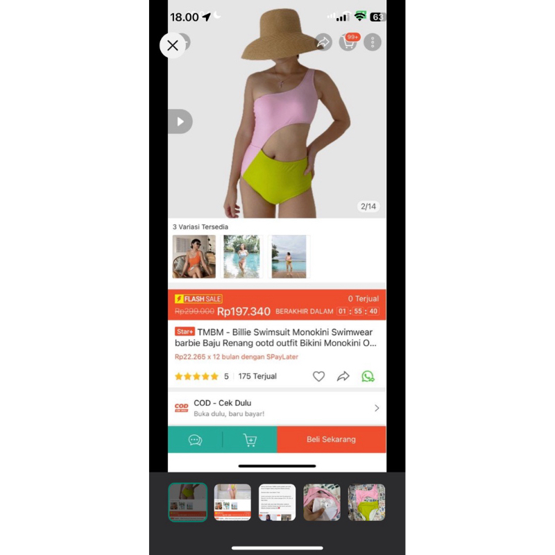 TMBM swimwear monokini preloved