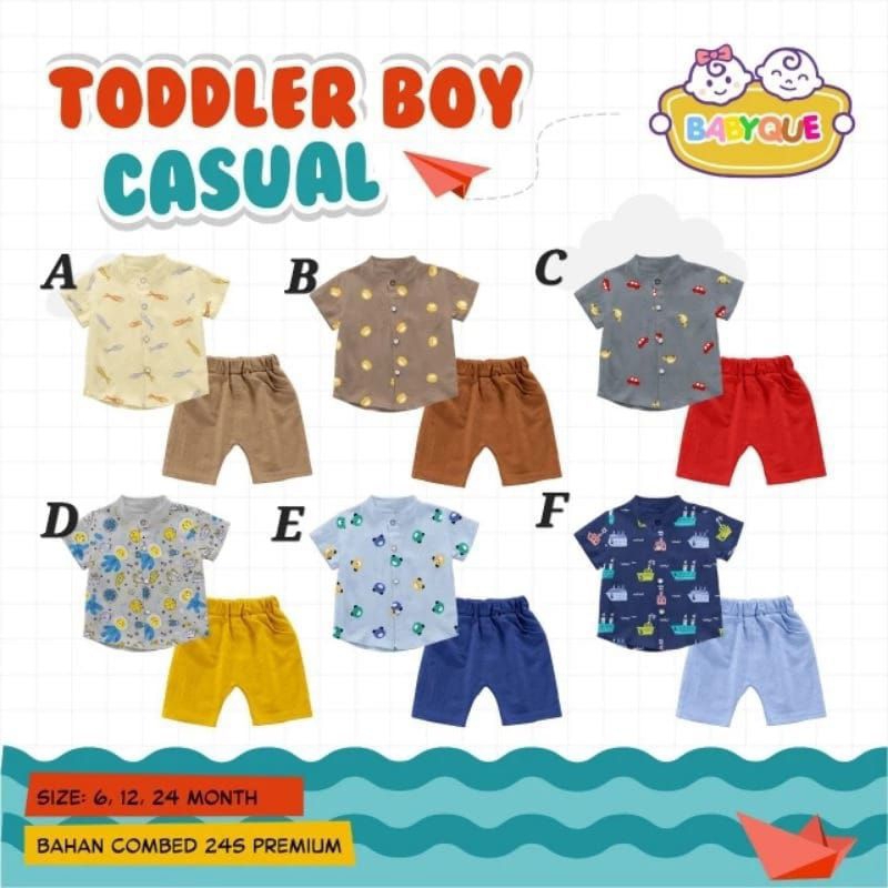 READY TOODLER BOY CASUAL SET 6 -24 BULAN / SETELAN ANAK BAYI LAKI-LAKI  / BAJU LEBARAN 2024 / SET BA