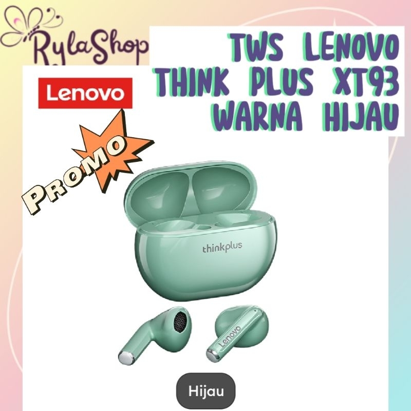 (FREE GIFT) LENOVO THINKPLUS XT93 WARNA HIJAU WIRELESS BLUETOOTH EARPHONE MINI ORI&NEW