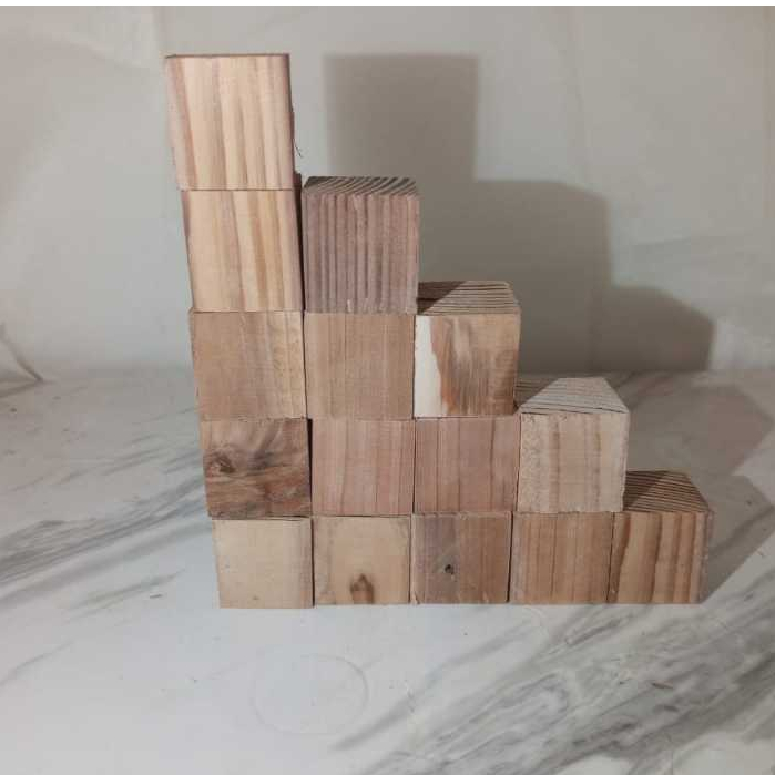 Balok kayu kubus | Dadu kayu ukuran 3x3x3 cm
