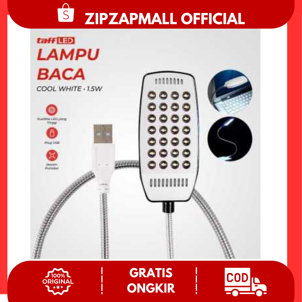 Lampu Baca Mini LED USB Cool White 1.5W with Switch / Lampu Baca Laptop Multifungsi / Super Bright P