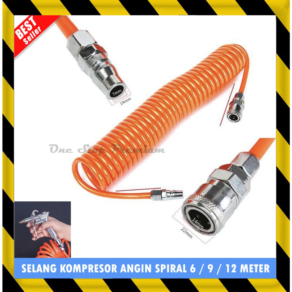 SLANG SELANG SEMPROT SEMPROTAN PENYEMPROT TEMBAK ANGIN RECOIL SPIRAL SEPIRAL HOSE MESIN KOMPRESOR KO