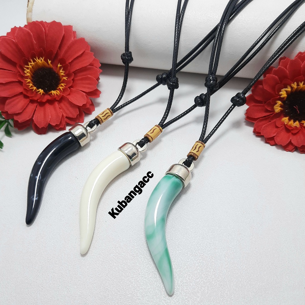 Kalung Tali Taring Kalung Taring Kalung Murah Kalung Cowok/Cewek Kalung Kekinian Kalung Kece