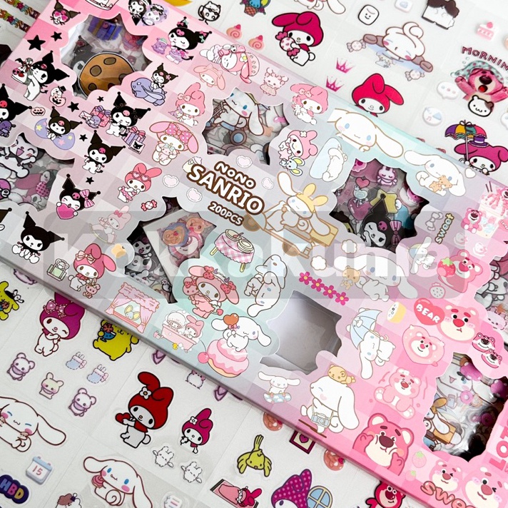 

Terlaku KKM NONO SANRIO LOTSO CINNAMOROLL KUROMI MY MELODY Sticker Box 2D Dekorasi Karakter Anime Anak Laki Laki Perempuan Journal Aesthetic Jurnal Binder Stiker Box 1 Set isi 2 Lembar Waterproof Anti Air