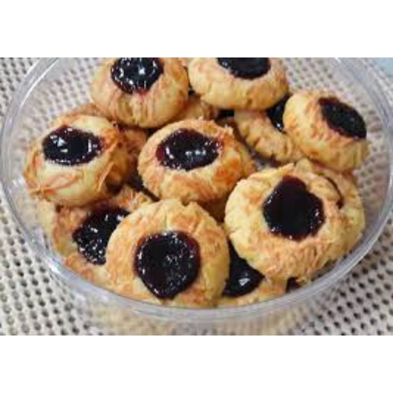 

kue kering blueberry strawberi/thumbprint blueberry strawberry