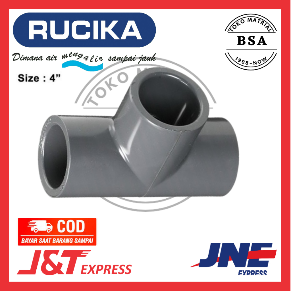 RUCIKA SAMBUNGAN TEE 4 INCH / TEE RUCIKA 4 INCH