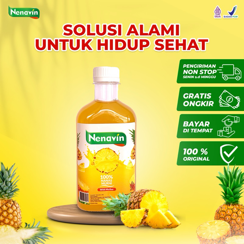 

NENAVIN Cuka Nanas Asli 100% 280ml With The Mother Herbal Paling Ampuh Kontrol Gula Darah dan Diabetes Alami Cegah Kanker Halal BPOM